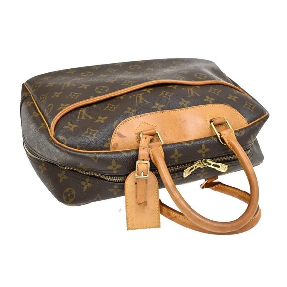 LOUIS VUITTON LV Logo Deauville Hand Bag Monogram Leather Brown M47270 81EE891 - Picture 5 of 16